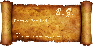 Barta Zerind névjegykártya